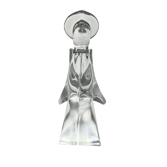 Vintage Genuine Lead Crystal Christmas Angel Figurine Paperweight Decor 8” - Picture 8 of 9